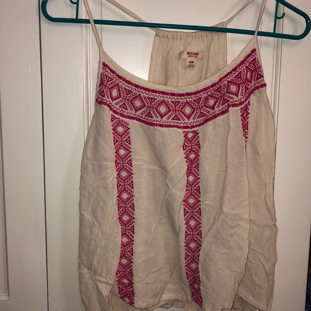 Pink and White tank top